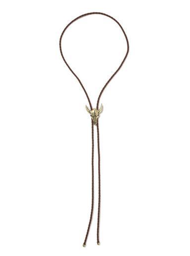 Topman Mens Brown Ram Head Bolo Necklace*