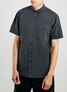 Topman Mens Ltd Black Penny Collar Shirt