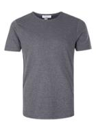 Topman Mens Selected Homme Grey Melange Curved Hem T-shirt