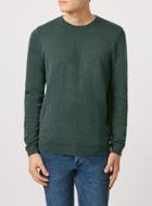 Topman Mens Dark Green Marl Crew Sweater