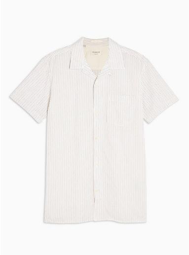 Selected Homme Mens Selected Homme White 'steins' Short Sleeve Organic Cotton Shirt