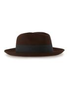 Topman Mens Dark Brown Smart Wool Hat