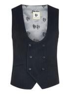Topman Mens Blue Noose & Monkey Navy Stripe Wool Rich Suit Vest