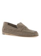 Topman Mens Grey Gray Suede Marne Weaved Loafers