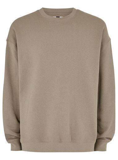 Topman Mens Washed Brown Dropped Shoulder Sweatshirt