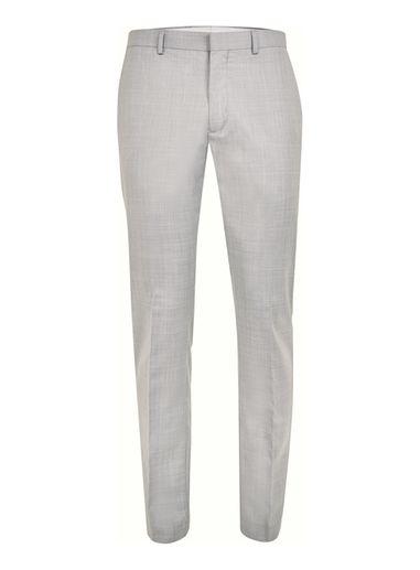 Topman Mens Mid Grey Light Grey Subtle Check Skinny Fit Suit Pants