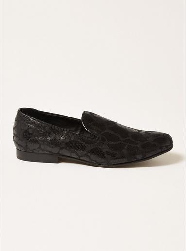 Topman Mens Black Duke Print Loafers
