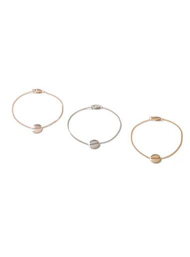 Topman Mens Grey Metal Disc Bracelet 3 Pack*