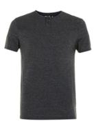 Topman Mens Grey Charcoal Marl Grandad T-shirt