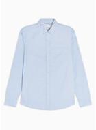 Topman Mens Blue Stripe Stretch Skinny Oxford Shirt
