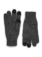 Topman Mens Black And Grey Twist Yarn Touchscreen Gloves