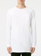 Topman Mens White Longline Long Sleeve T-shirt