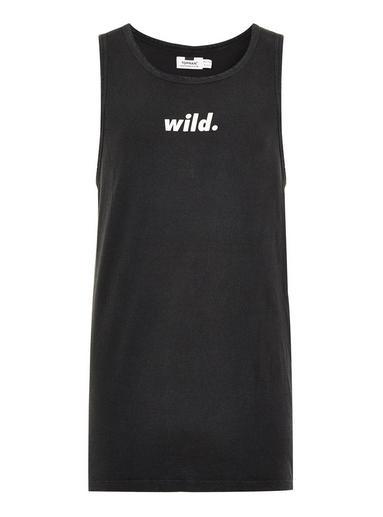 Topman Mens Washed Black 'wild' Print Vest