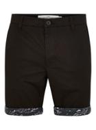 Topman Mens Black Camouflage Turn Up Chino Shorts