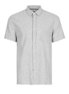 Topman Mens Grey Dark Gray Linen Casual Shirt