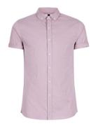Topman Mens Red Light Burgundy Muscle Fit Oxford Shirt