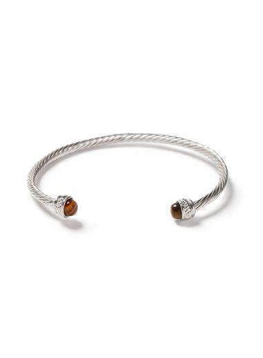 Topman Mens Silver Stone Detail Cuff*