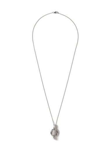 Topman Mens Metallic Silver Look Circle And Bar Necklace*