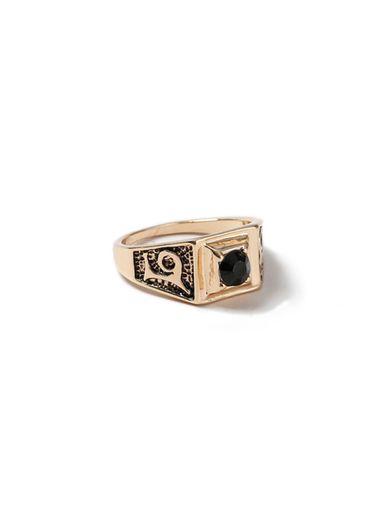 Topman Mens Black Stone Set Ring*