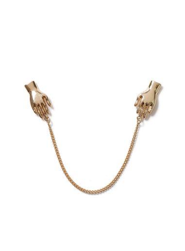 Topman Mens Gold Hand Collar Tips*