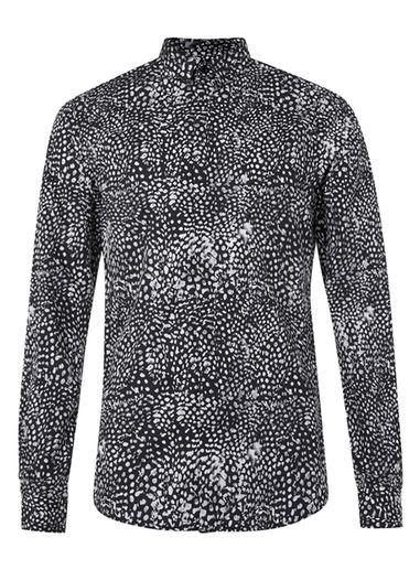 Topman Mens Noose & Monkey Black And White Spot Print Shirt