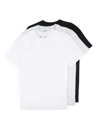 Topman Mens Black, White And Gray T-shirt Multipack*