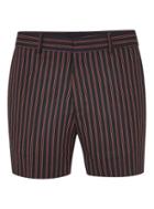 Topman Mens Red And Navy Striped Shorts