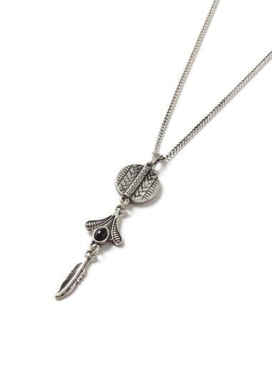 Topman Mens Antique Silver Look Triple Drop Pendant Necklace*