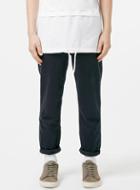 Topman Mens Blue Navy Relaxed Tapered Cropped Chinos