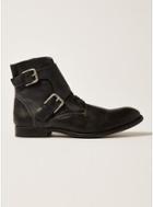Topman Mens Black Leather Moriarty Buckle Boots