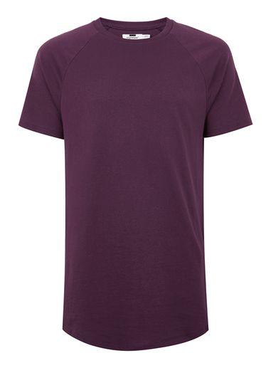 Topman Mens Purple Side Zip Longline T-shirt