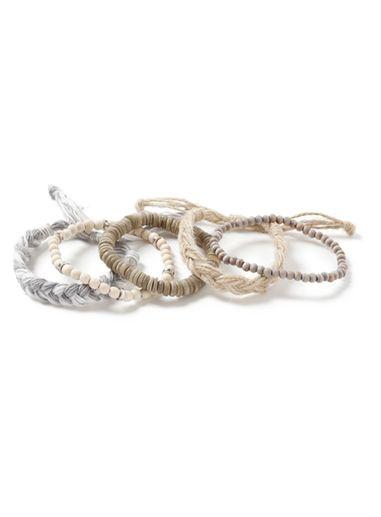 Topman Mens White Bead And Fabric Bracelet Pack*