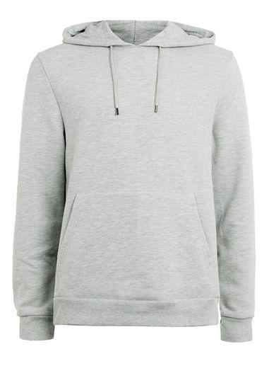 Topman Mens Light Grey Marl Peached Classic Fit Hoodie