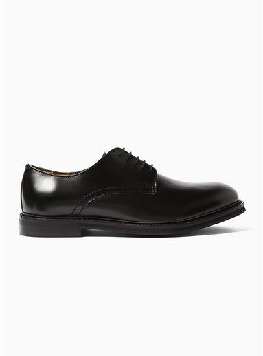 Topman Mens Black Leather 'luna' Derby Shoes