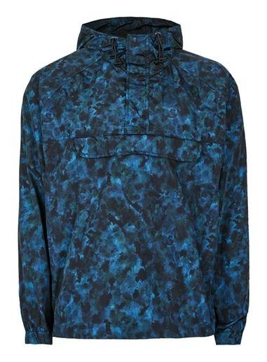 Topman Mens Blue Camo Lightweight Jacket
