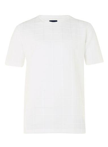 Topman Mens Lux White Grid T-shirt