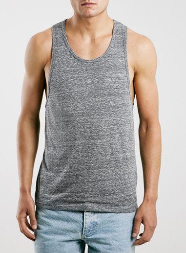 Topman Mens Mid Grey Grey Flecked Slim Fit Tank