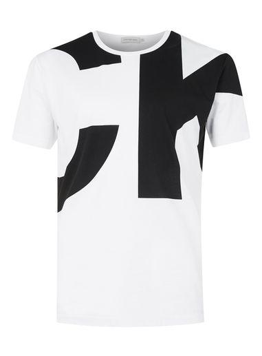 Topman Mens Calvin Klein Black And White T-shirt