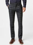 Topman Mens Blue Navy And Grey Check Skinny Fit Suit Pants