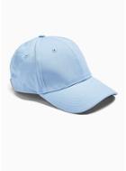 Topman Mens Blue Textured Curve Peak Cap
