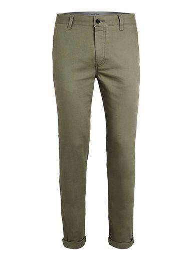 Topman Mens Green Khaki Twill Stretch Skinny Chinos