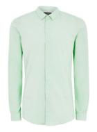 Topman Mens Green Mint Textured Muscle Fit Shirt