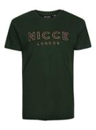 Topman Mens Nicce Green Logo T-shirt