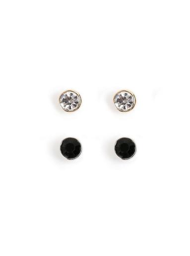 Topman Mens Grey Crystal Stud Earrings