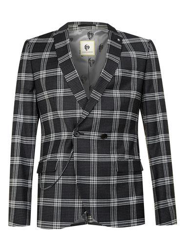 Topman Mens Noose & Monkey Black And White Check Suit Jacket