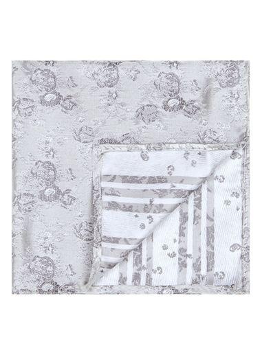Topman Mens Grey Light Gray Floral Pocket Square