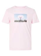 Topman Mens Pink Basketball Net Print T-shirt