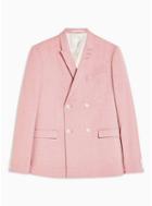 Topman Mens Pink Skinny Double Breasted Blazer