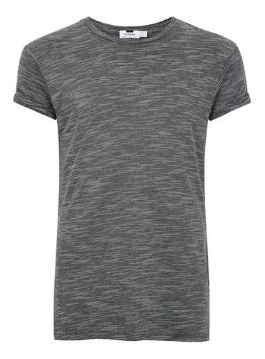 Topman Mens Black Space Dye Muscle Fit T-shirt