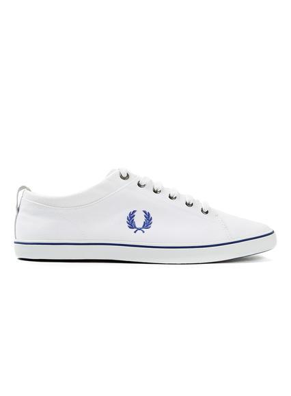 Topman Mens Fred Perry White Canvas Sneakers